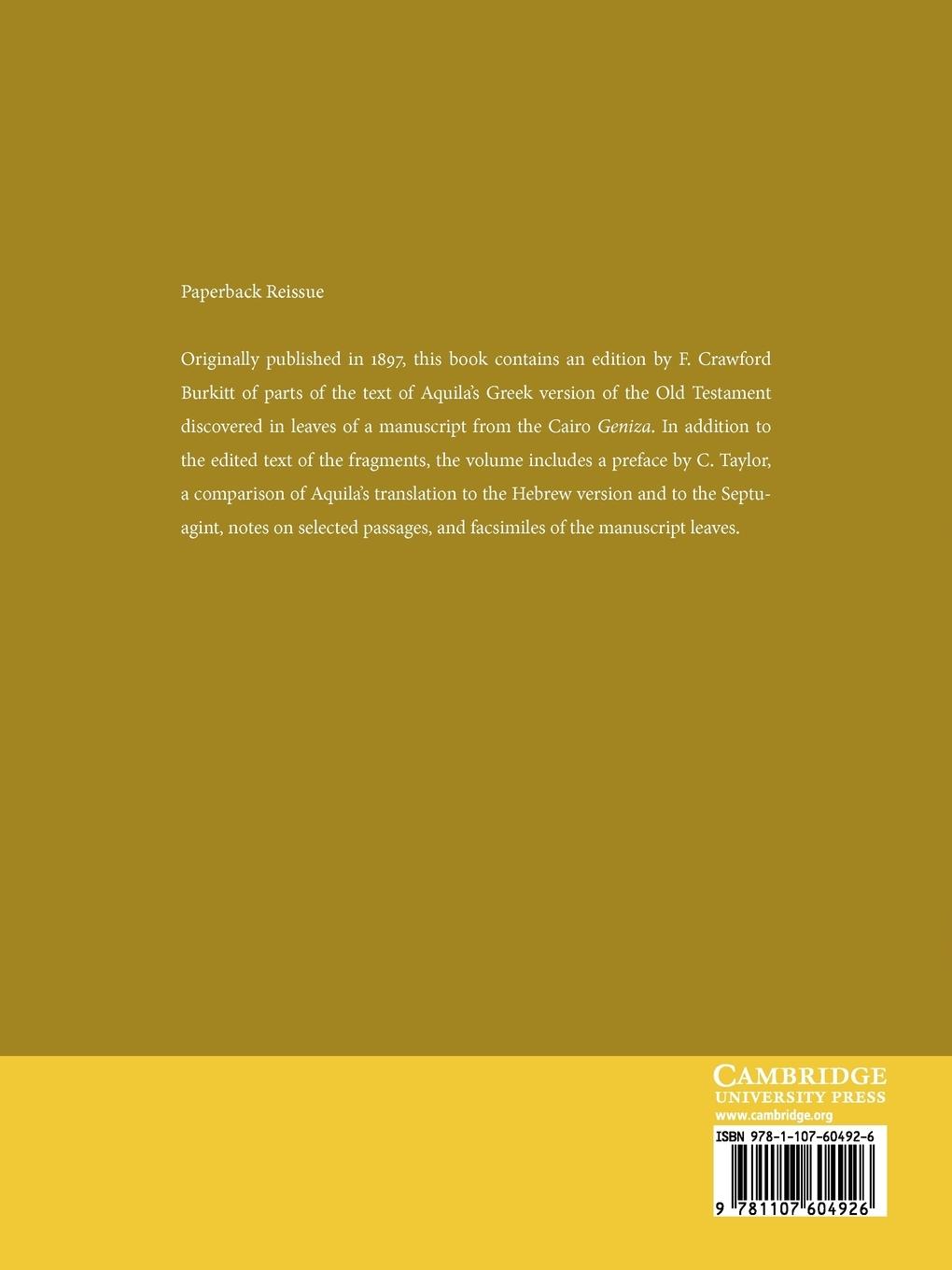 Rückseitencover Fragments of the Books of Kings According to the Translation of Aquila