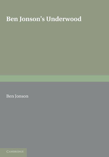 Vorderes Coverbild Ben Jonson's Underwoods