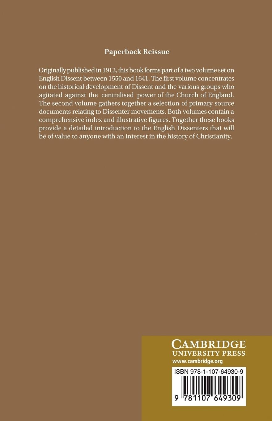 Rückseitencover The Early English Dissenters (1550-1641)