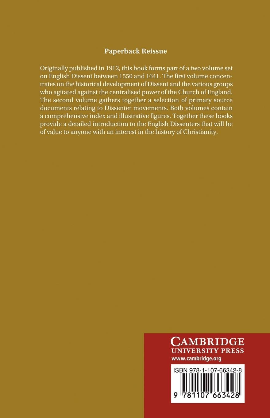 Rückseitencover The Early English Dissenters (1550-1641)