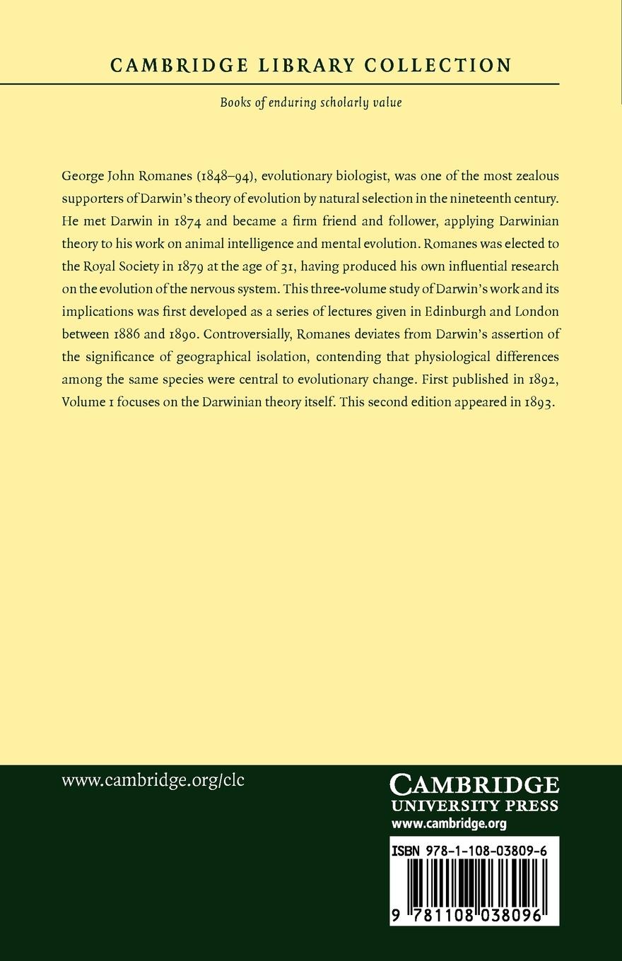 Rückseitencover Darwin, and After Darwin - Volume 1