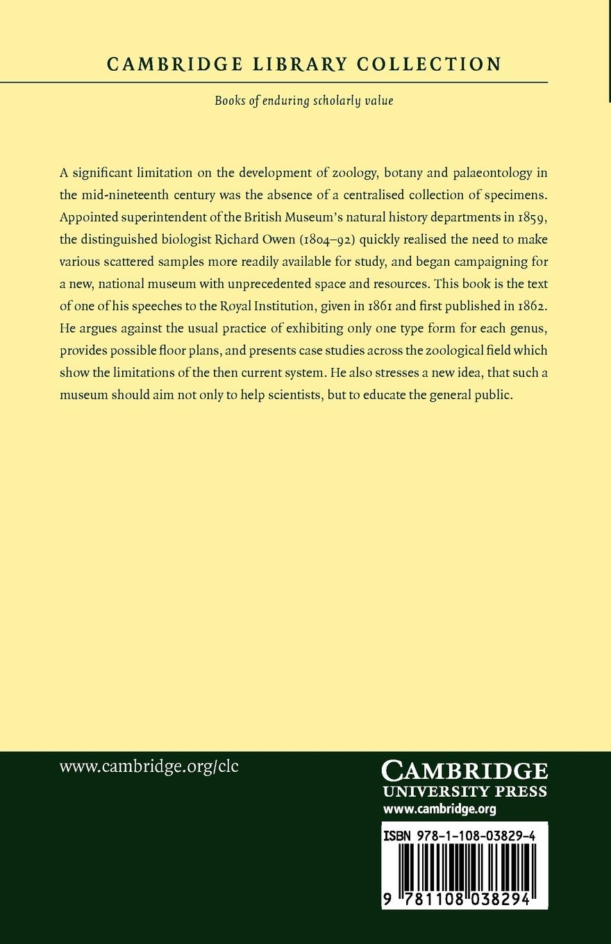 Rückseitencover On the Extent and Aims of a National Museum of Natural History