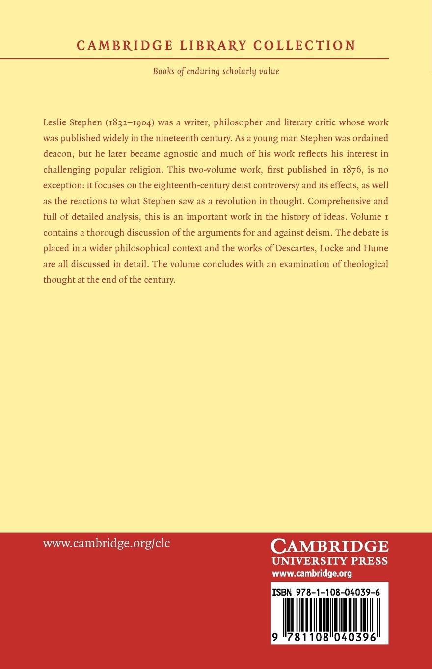 Rückseitencover History of English Thought in the Eighteenth Century - Volume 1