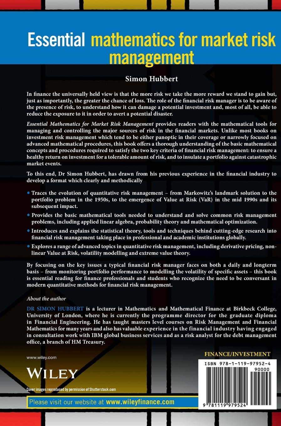 Rückseitencover Essential Mathematics for Market Risk Management