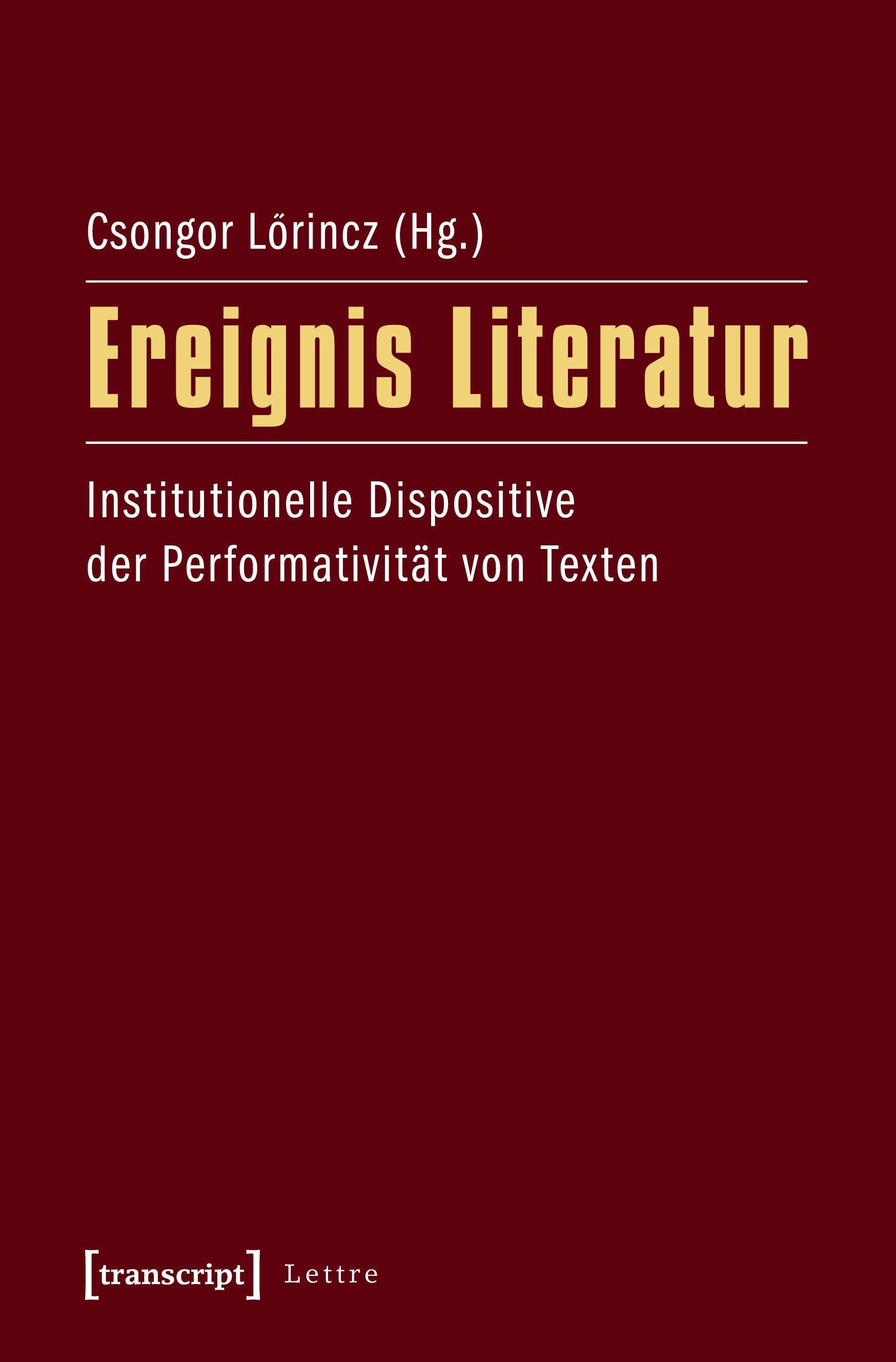 Vorderes Coverbild Ereignis Literatur