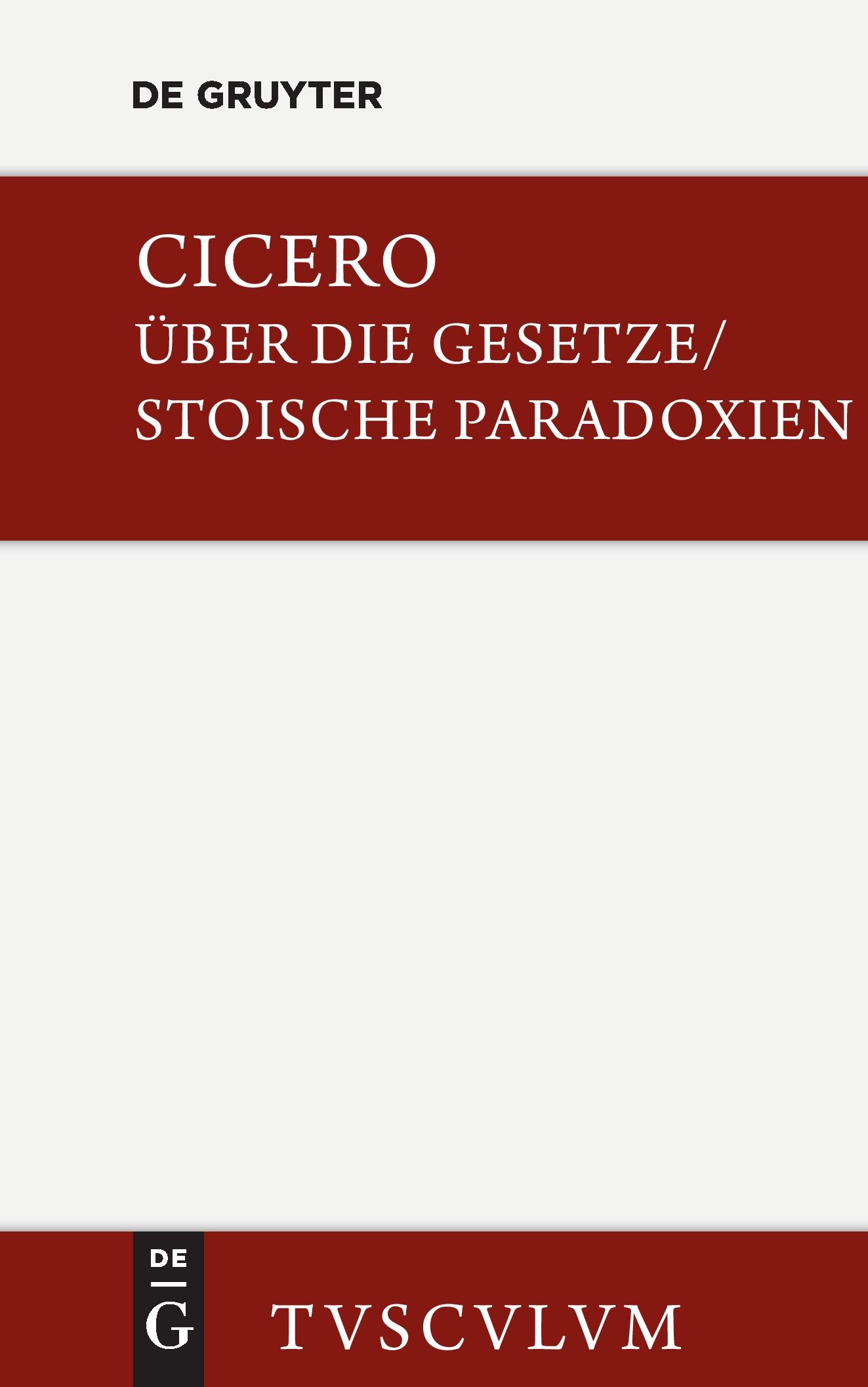 Vorderes Coverbild De legibus / Über die Gesetze