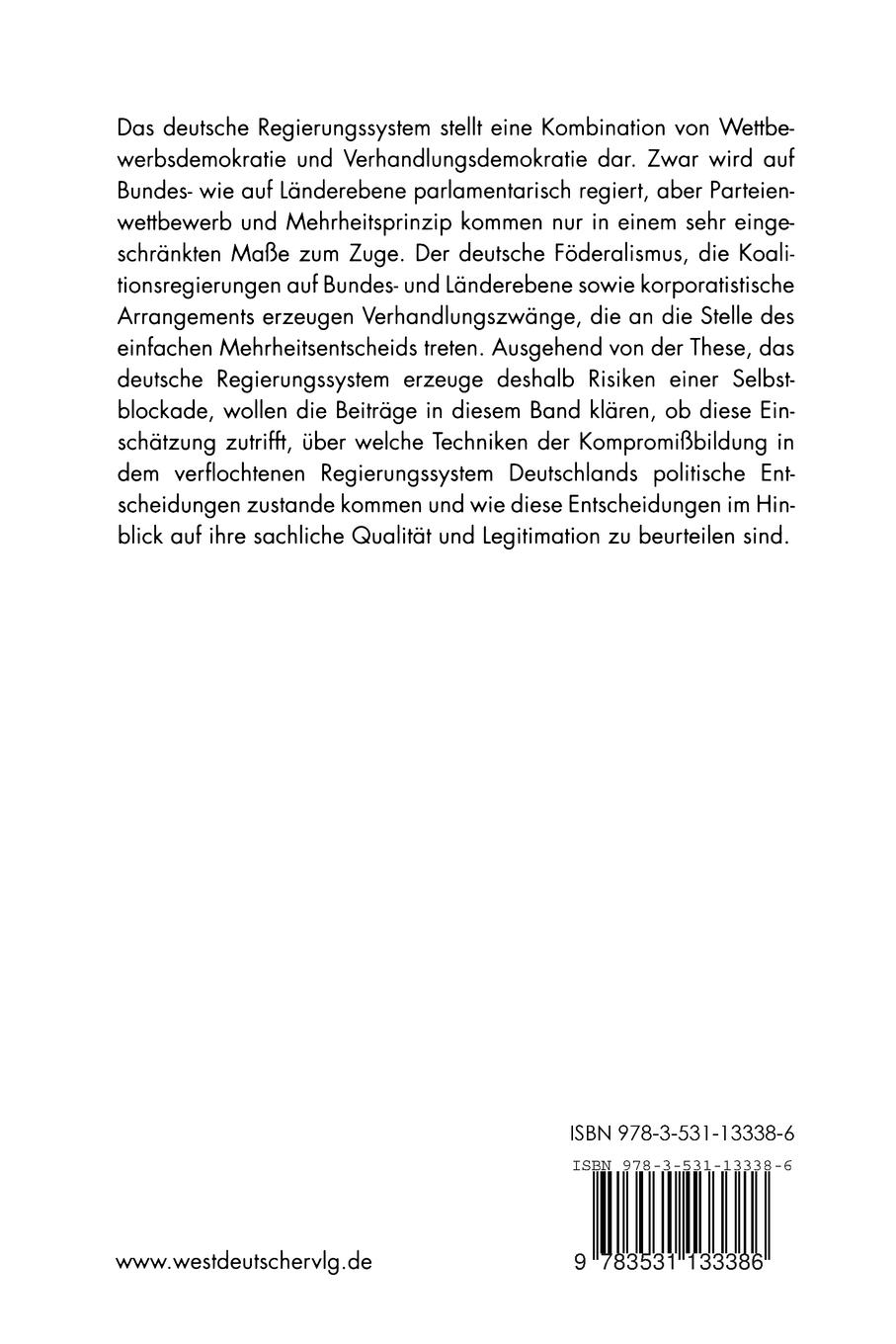 Rückseitencover Zwischen Wettbewerbs- und Verhandlungsdemokratie