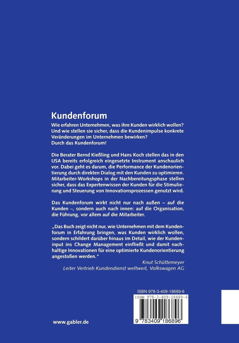Rückseitencover Kundenforum