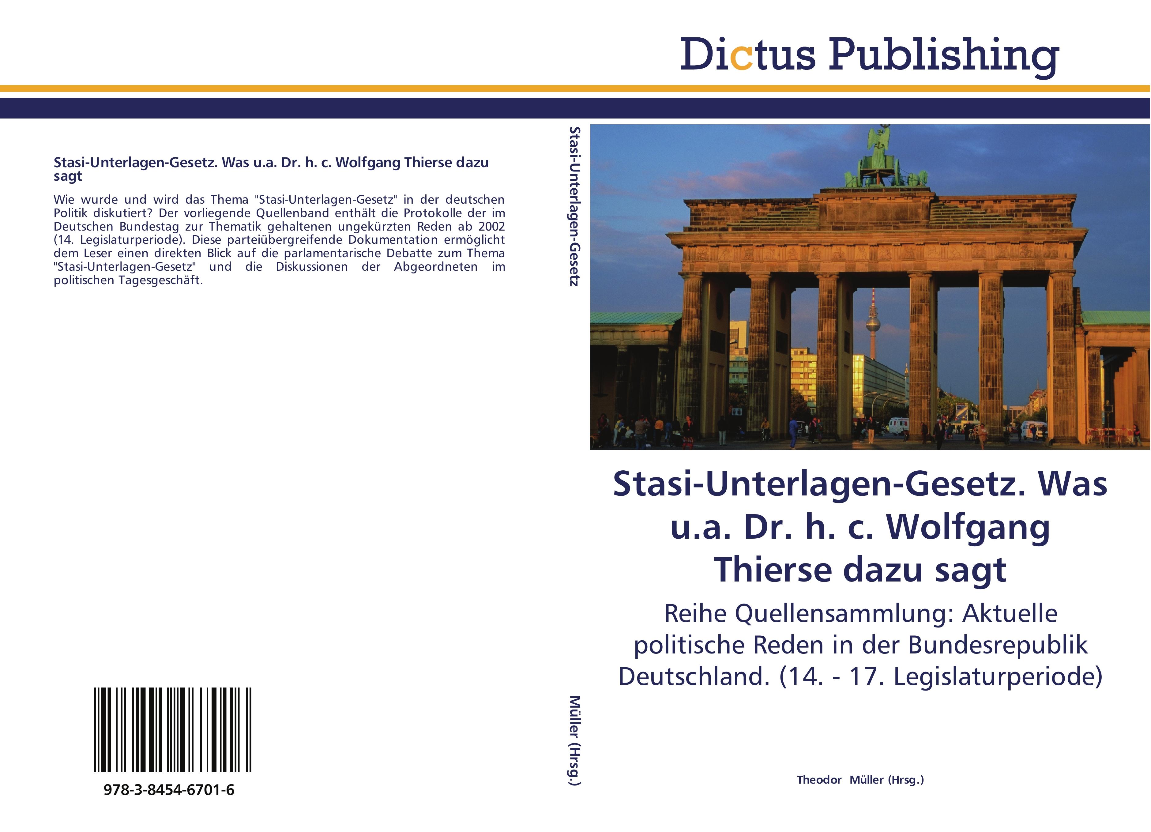 Vorderes Coverbild Stasi-Unterlagen-Gesetz. Was u.a. Dr. h. c. Wolfgang Thierse dazu sagt