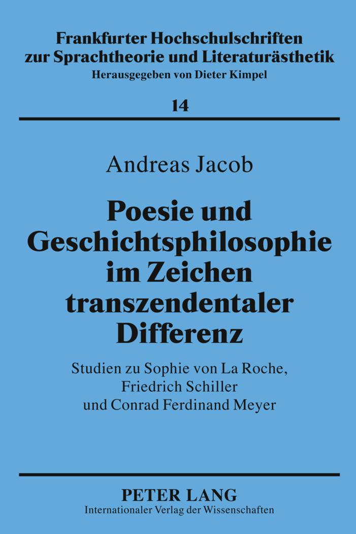 Vorderes Coverbild Poesie und Geschichtsphilosophie im Zeichen transzendentaler Differenz