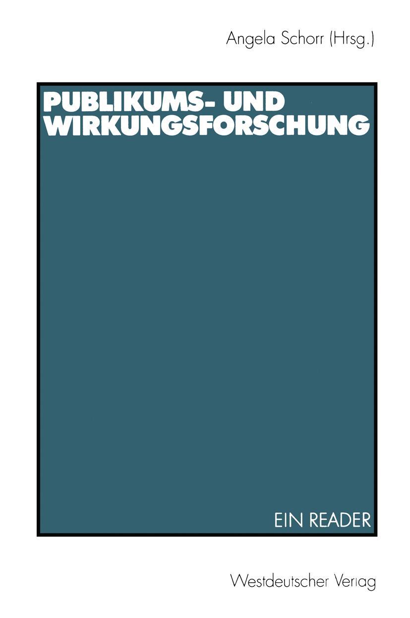 Vorderes Coverbild Publikums- und Wirkungsforschung