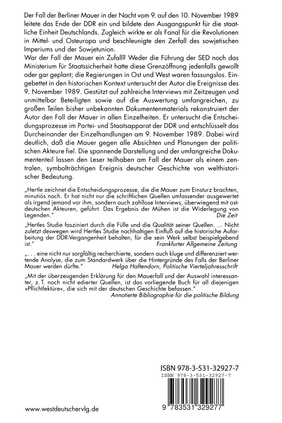 Rückseitencover Der Fall der Mauer