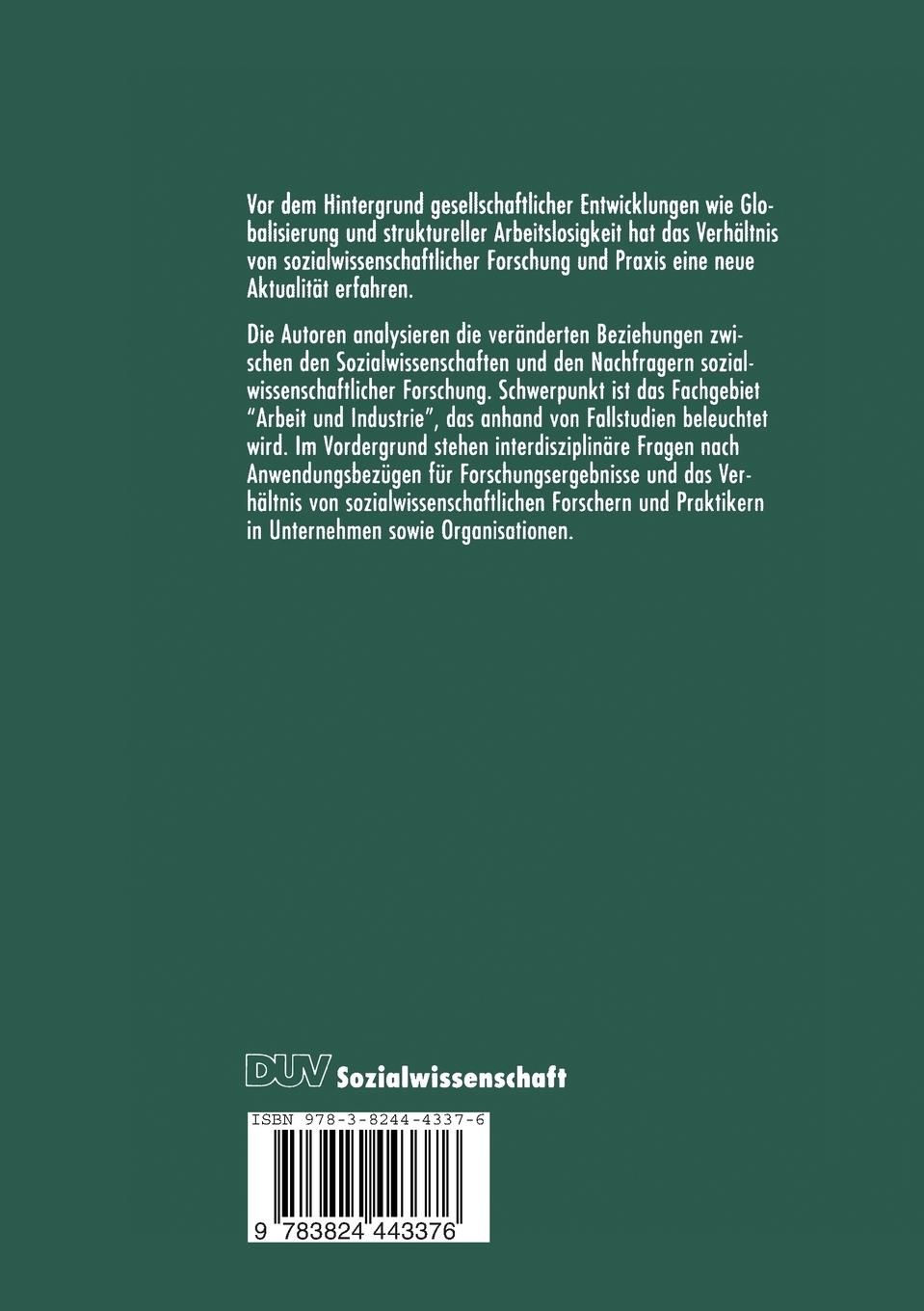 Rückseitencover Sozialwissenschaftliche Forschung und Praxis