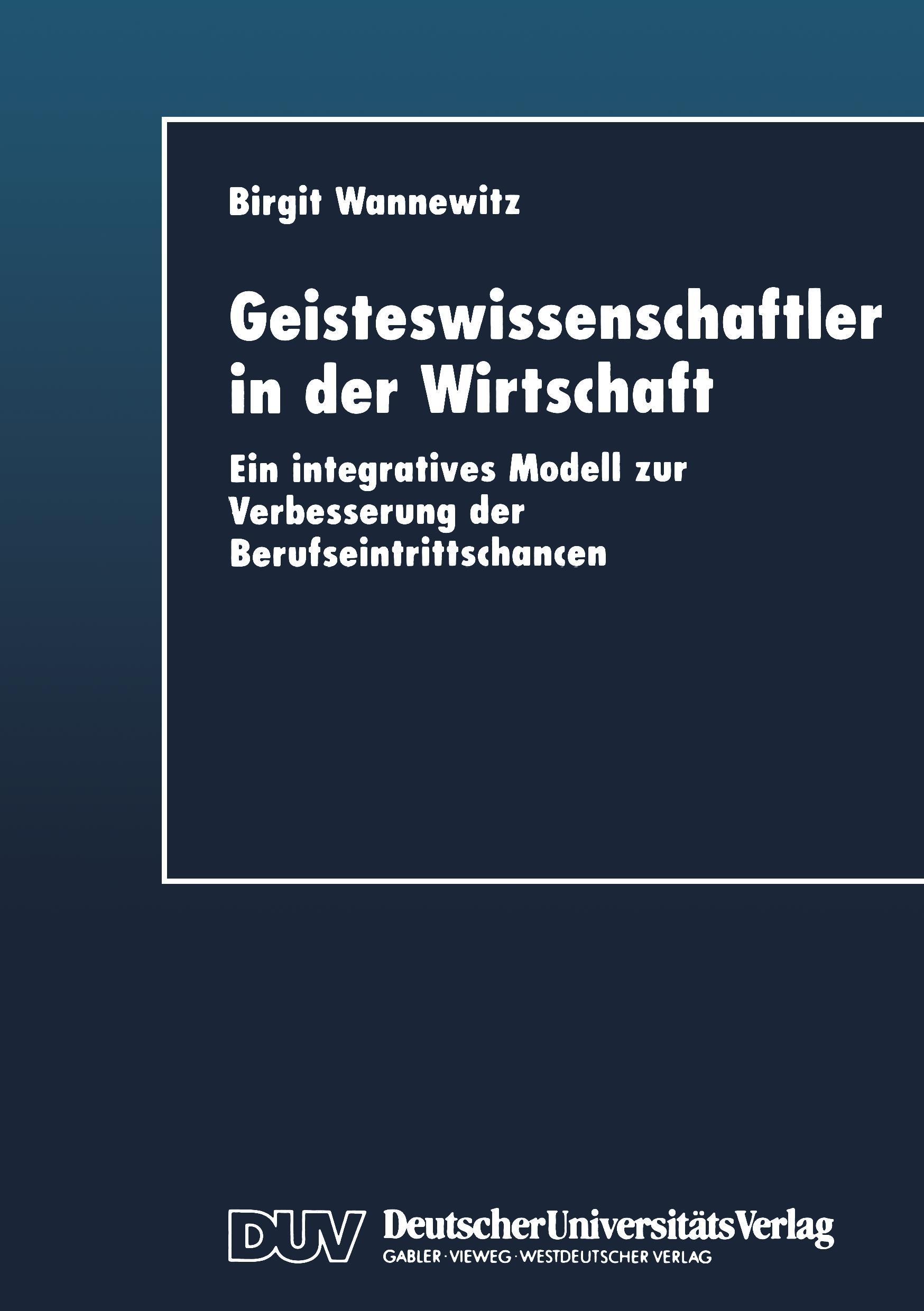 Vorderes Coverbild Geisteswissenschaftler in der Wirtschaft
