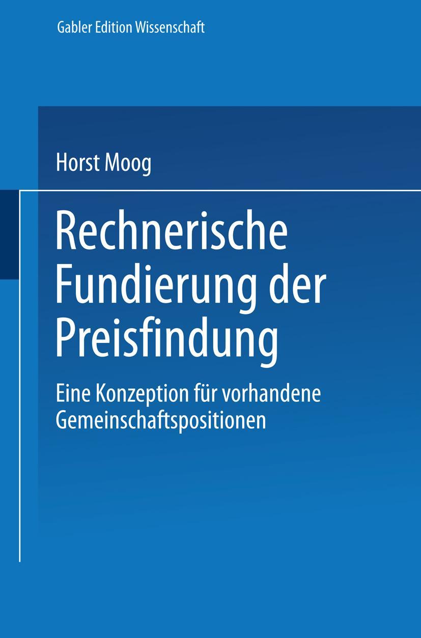 Vorderes Coverbild Rechnerische Fundierung der Preisfindung