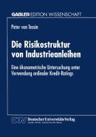 Vorderes Coverbild Die Risikostruktur von Industrieanleihen