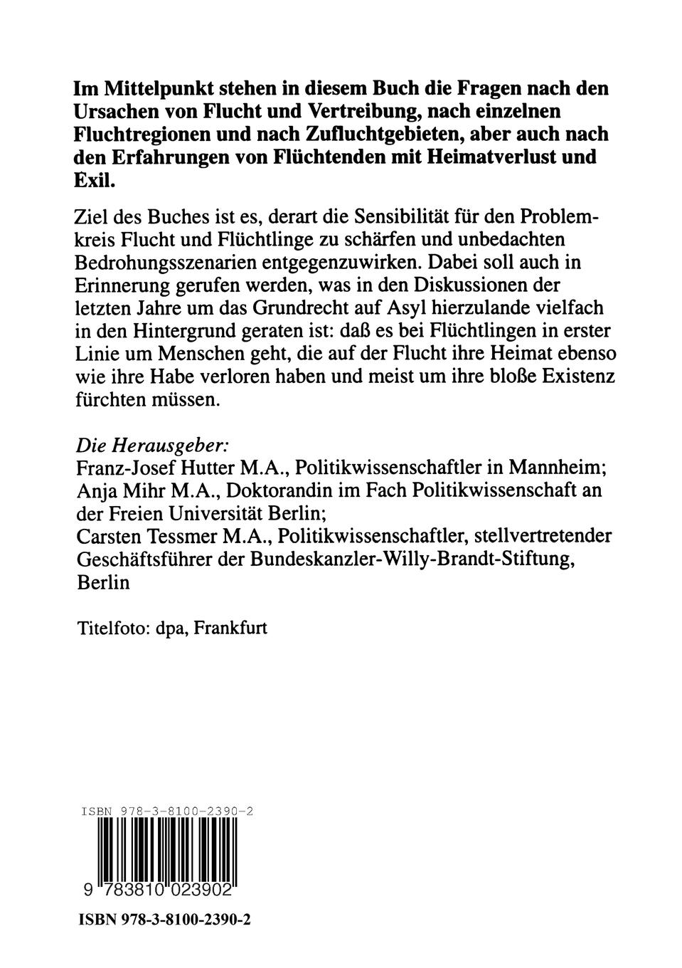 Rückseitencover Menschen auf der Flucht