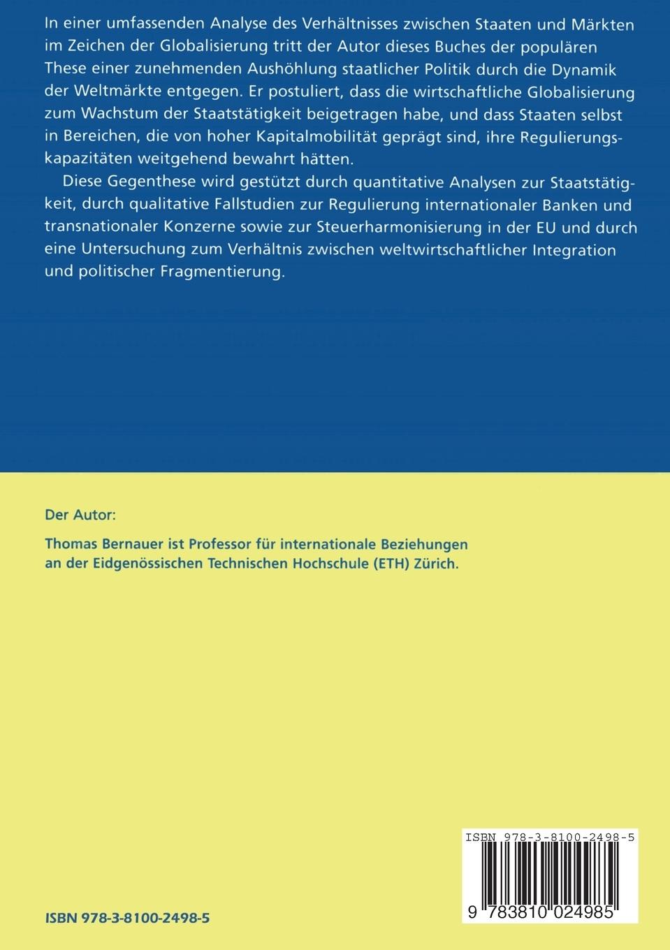 Rückseitencover Staaten im Weltmarkt