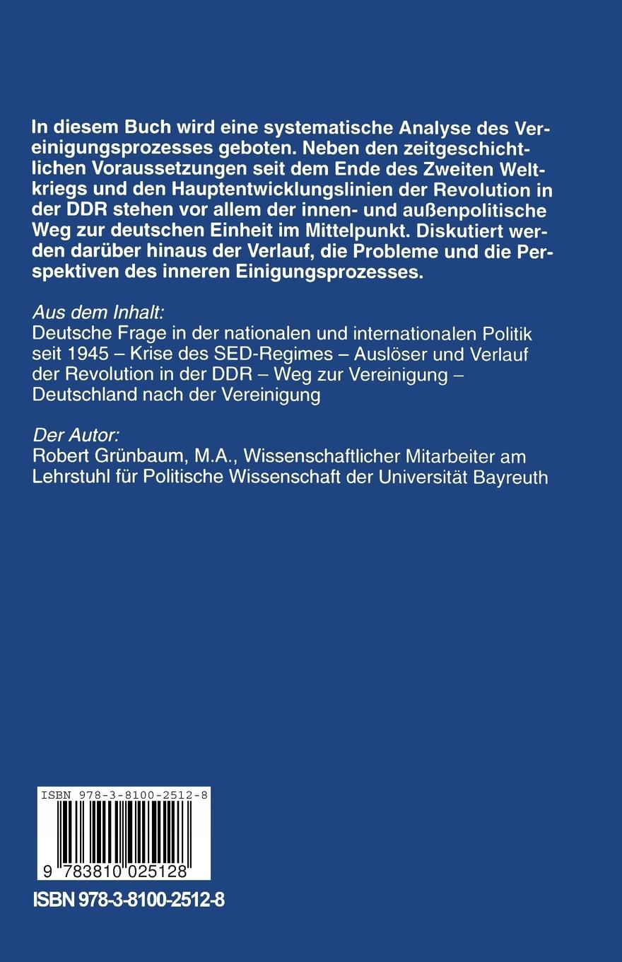 Rückseitencover Deutsche Einheit