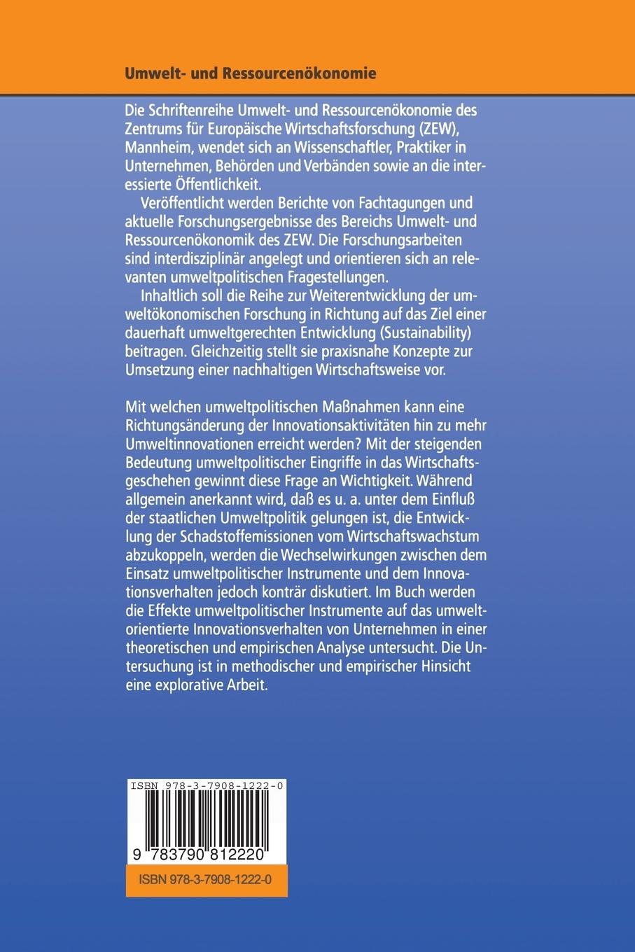 Rückseitencover Umweltpolitik und technischer Fortschritt