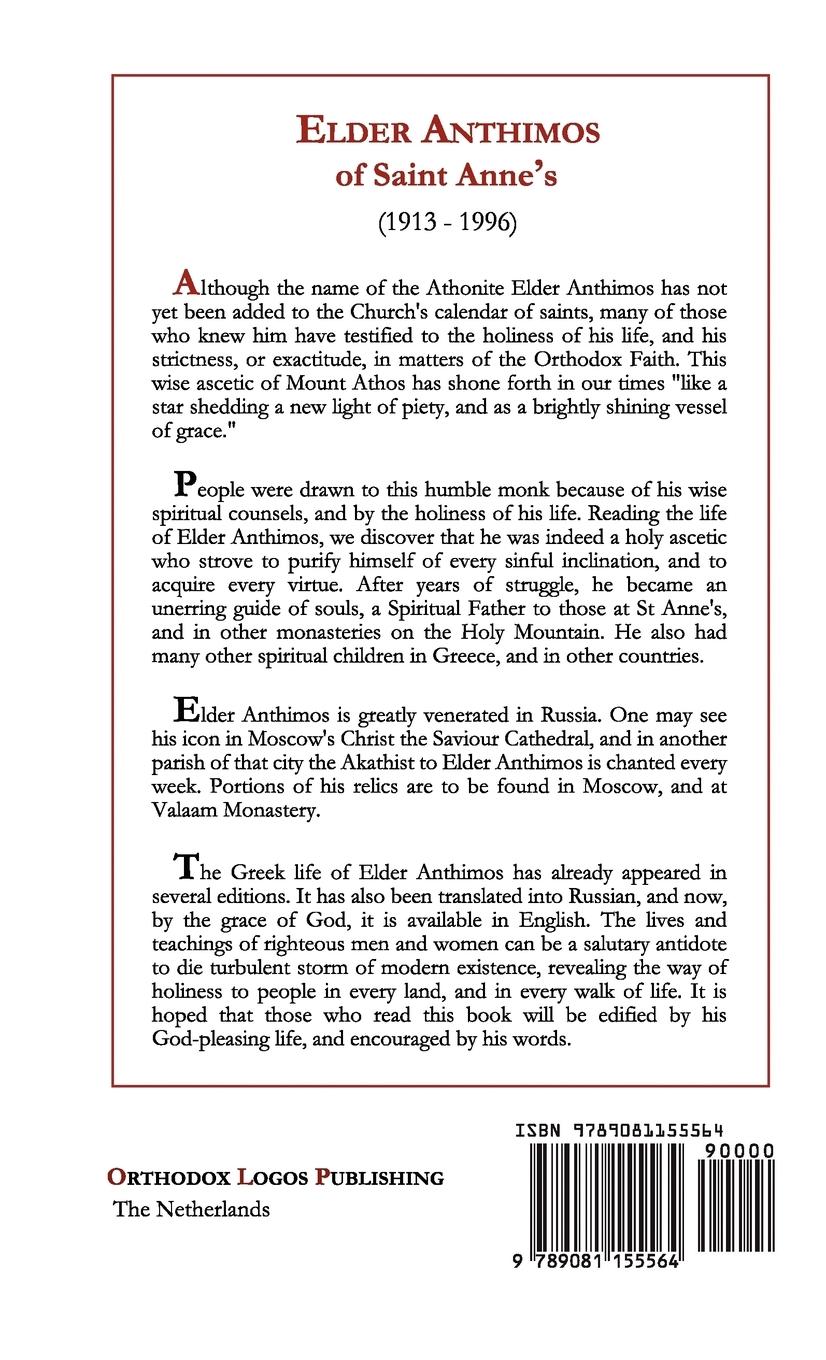 Rückseitencover Elder Anthimos Of Saint Anne's