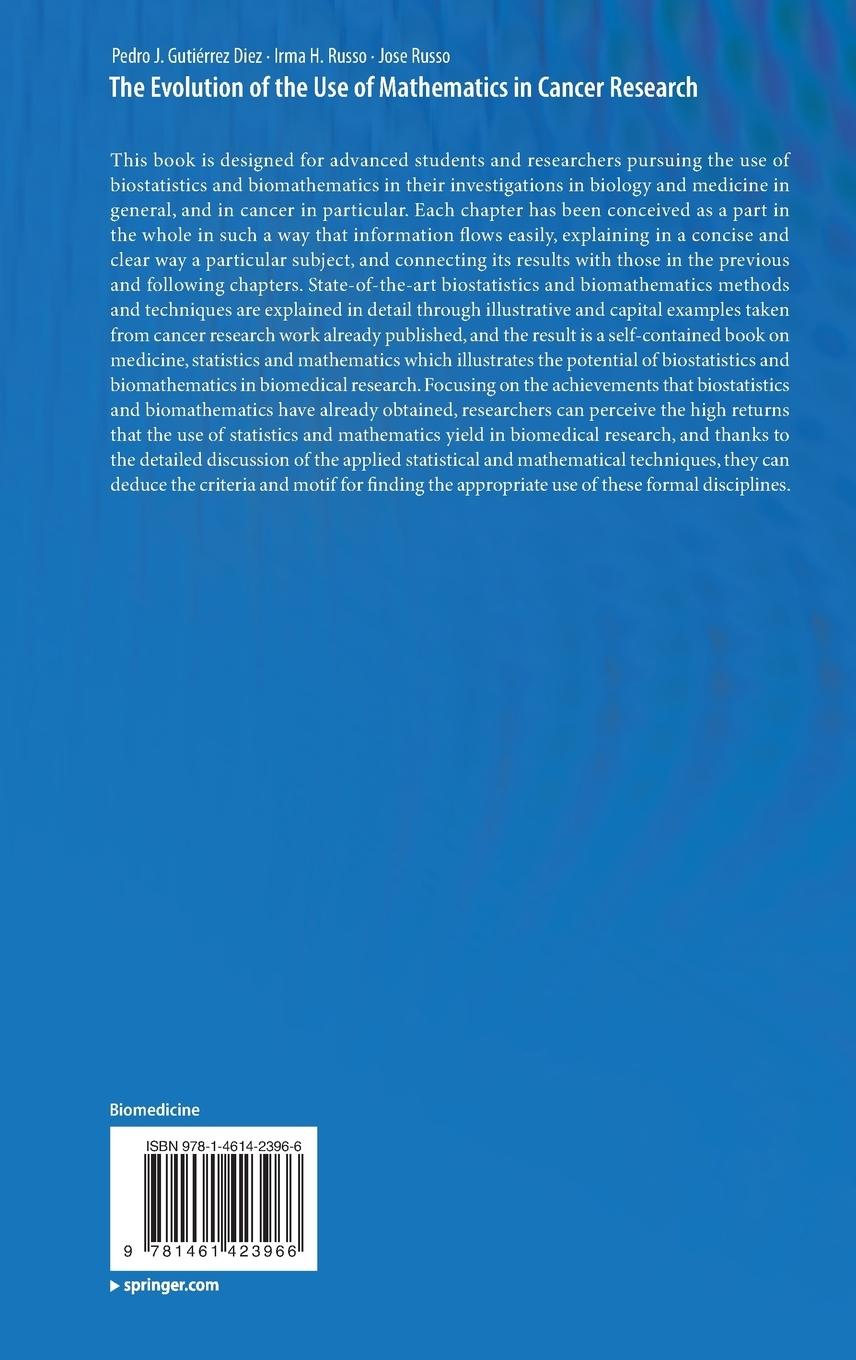 Rückseitencover The Evolution of the Use of Mathematics in Cancer Research