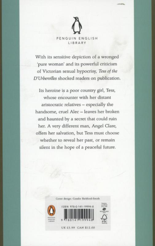 Rückseitencover Tess of the D'Urbervilles