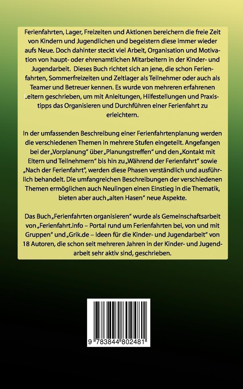 Rückseitencover Ferienfahrten organisieren