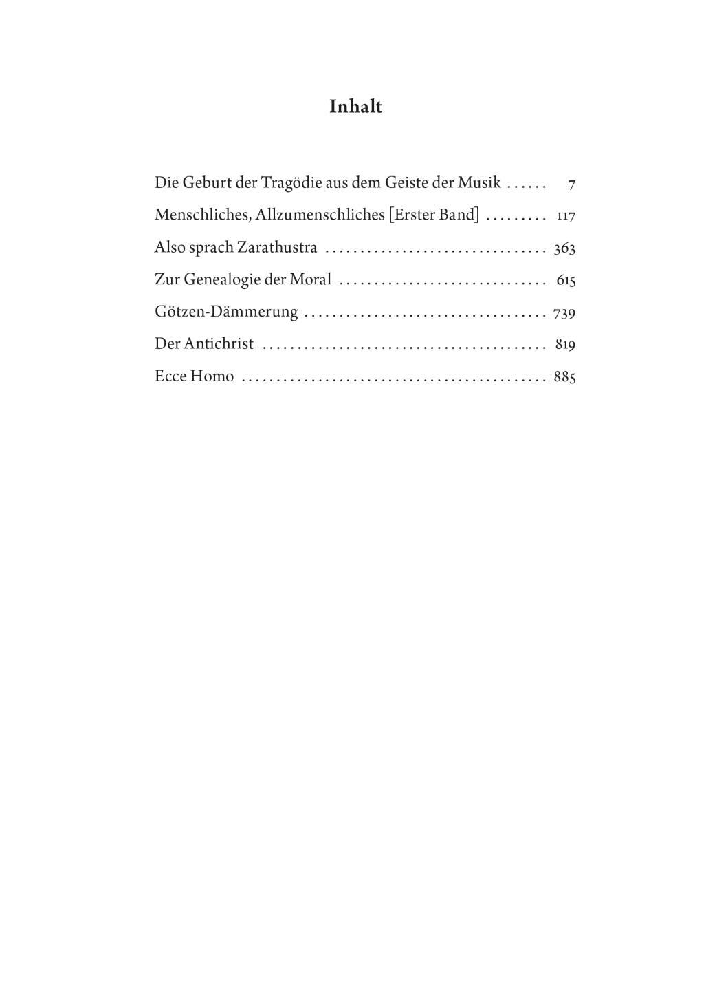 Beispielinhalt (Bild) Friedrich Nietzsche - Gesammelte Werke
