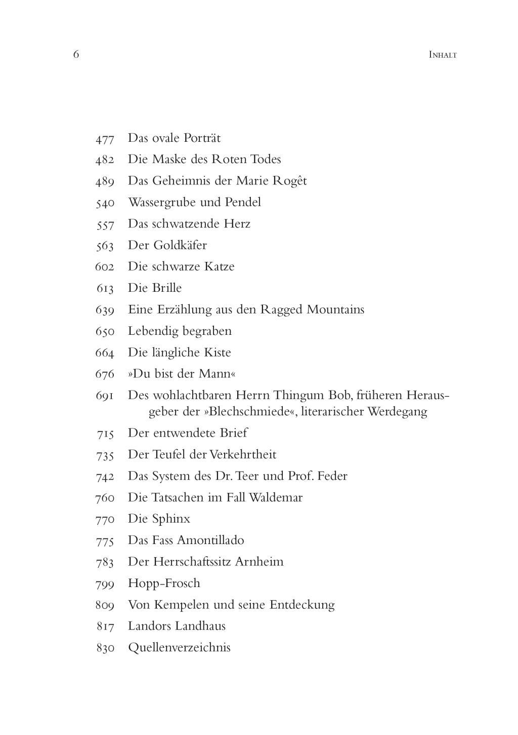 Beispielinhalt (Bild) Edgar Allan Poe - Gesammelte Werke