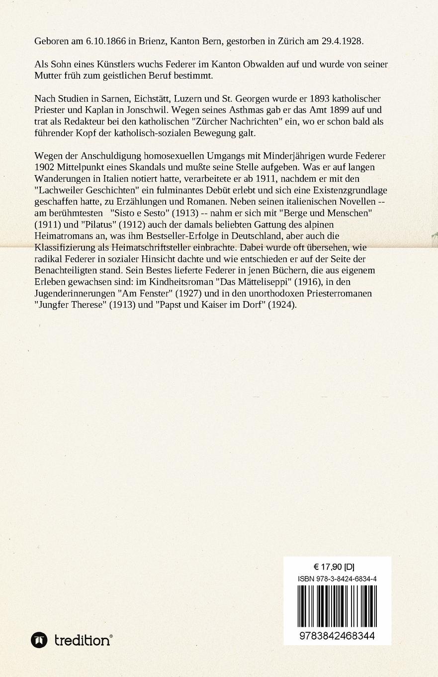 Rückseitencover Umbrische Reisegeschichtlein (1917)