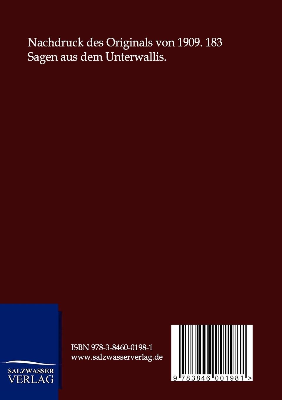 Rückseitencover Sagen aus dem Unterwallis