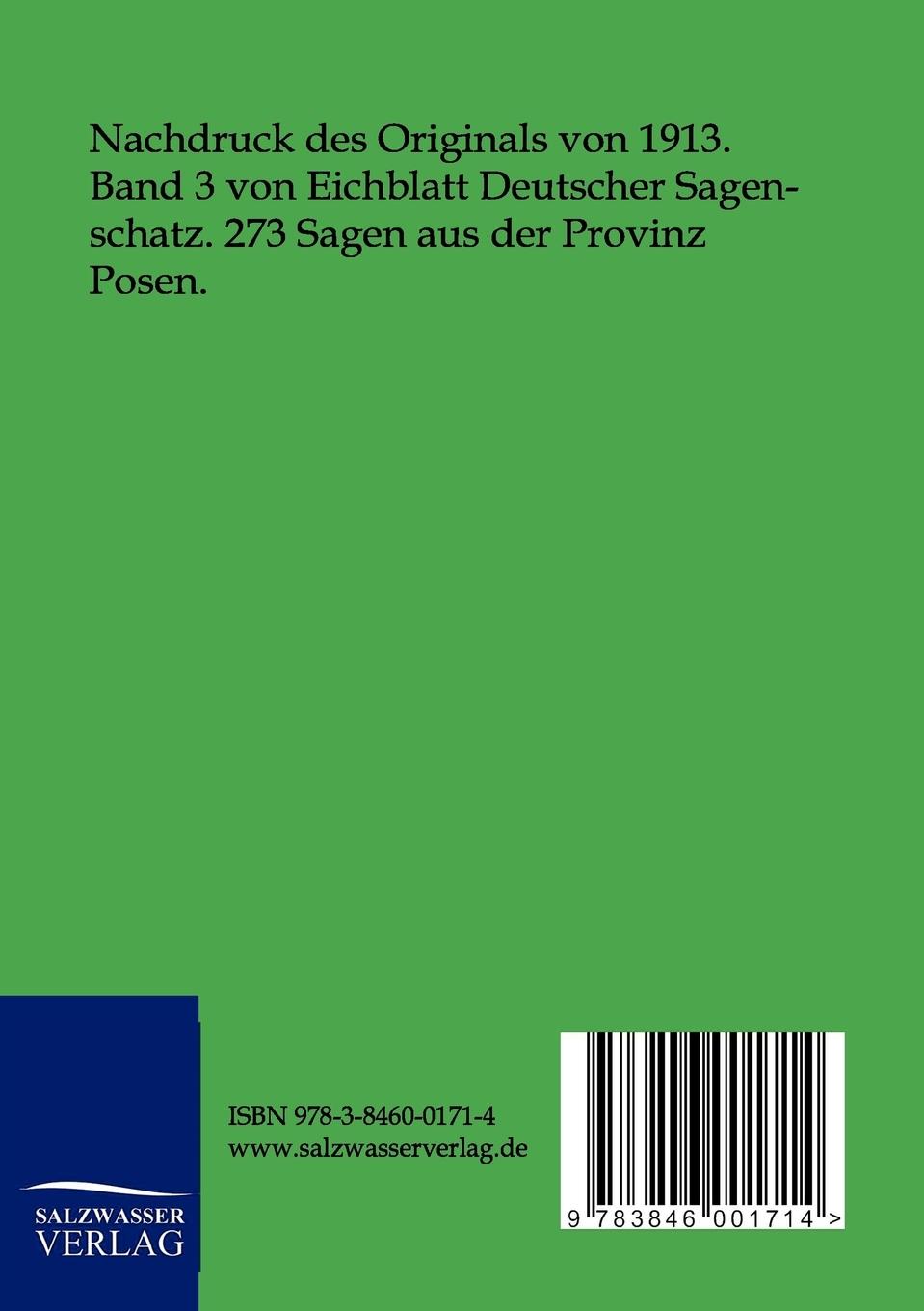 Rückseitencover Sagen der Provinz Posen