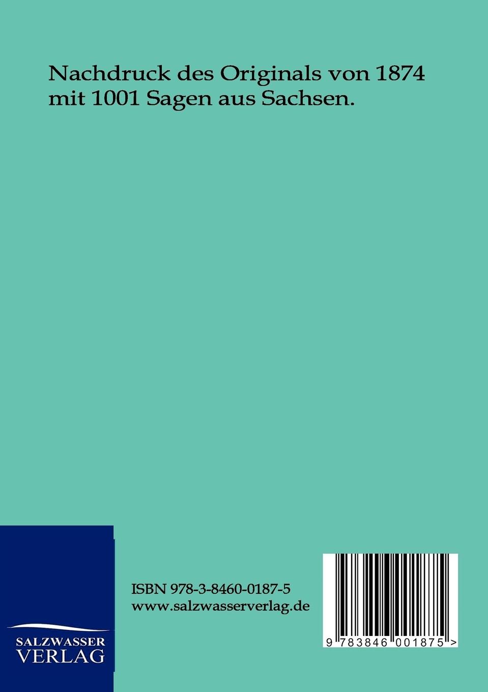 Rückseitencover Der Sagenschatz des Königreichs Sachsen