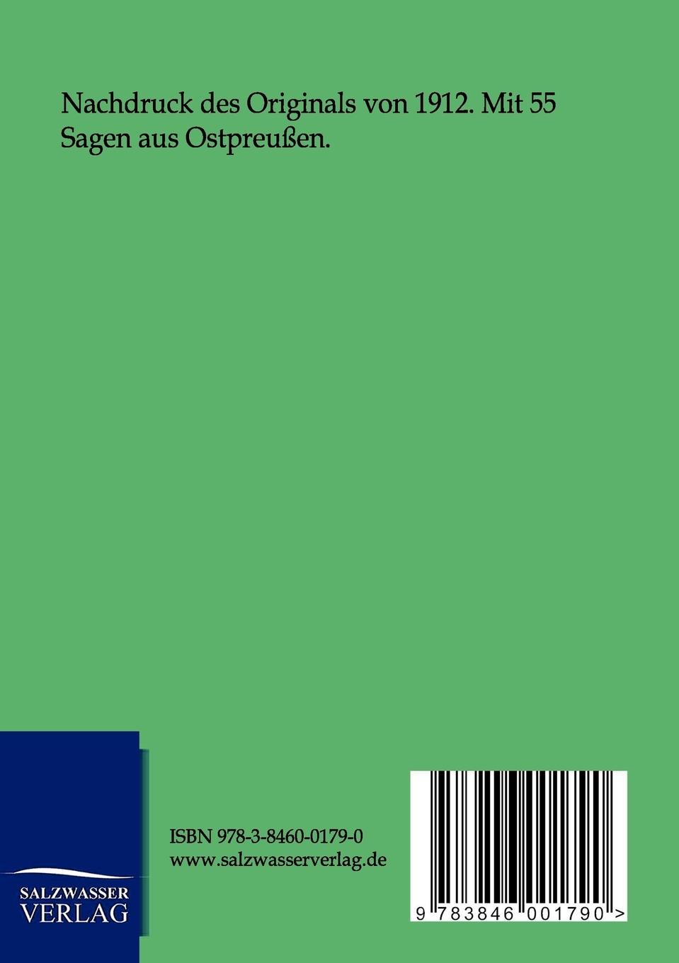 Rückseitencover Ostpreußische Sagen
