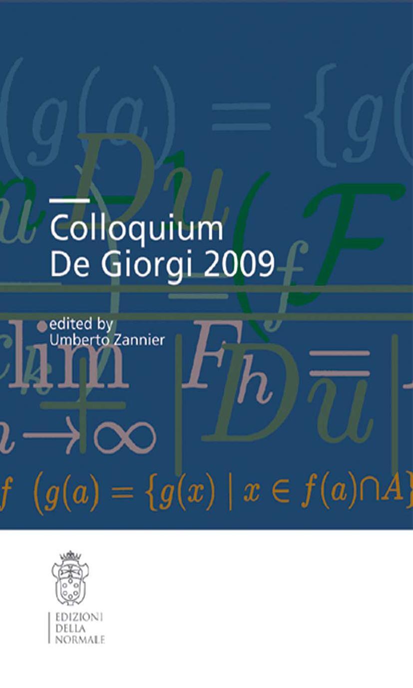 Vorderes Coverbild Colloquium De Giorgi 2009