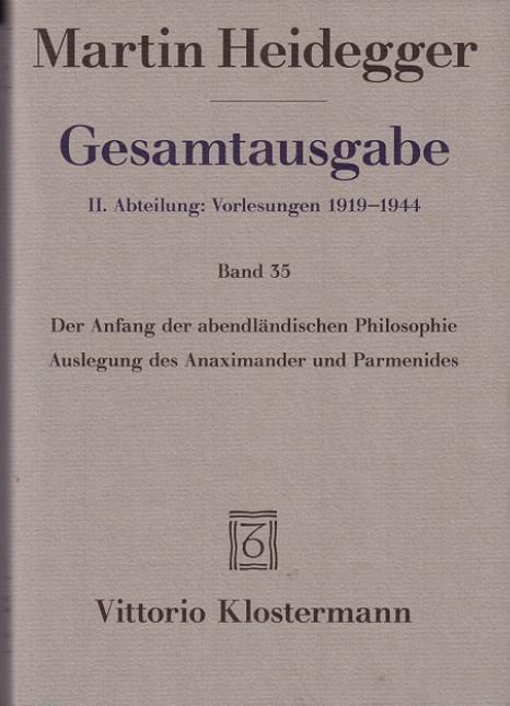Vorderes Coverbild Gesamtausgabe. 4 Abteilungen / Der Anfang der abendländischen Philosophie