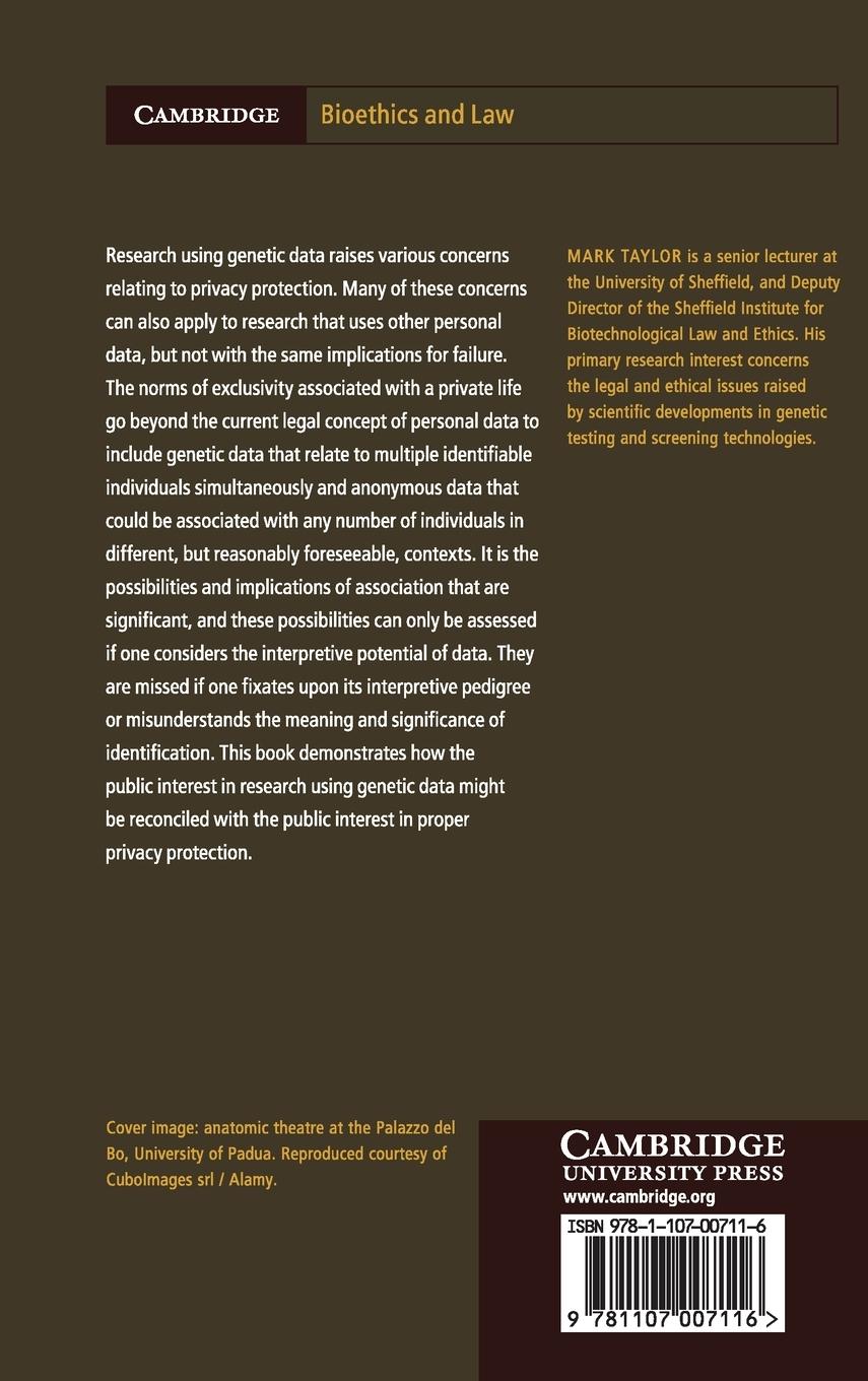 Rückseitencover Genetic Data and the Law