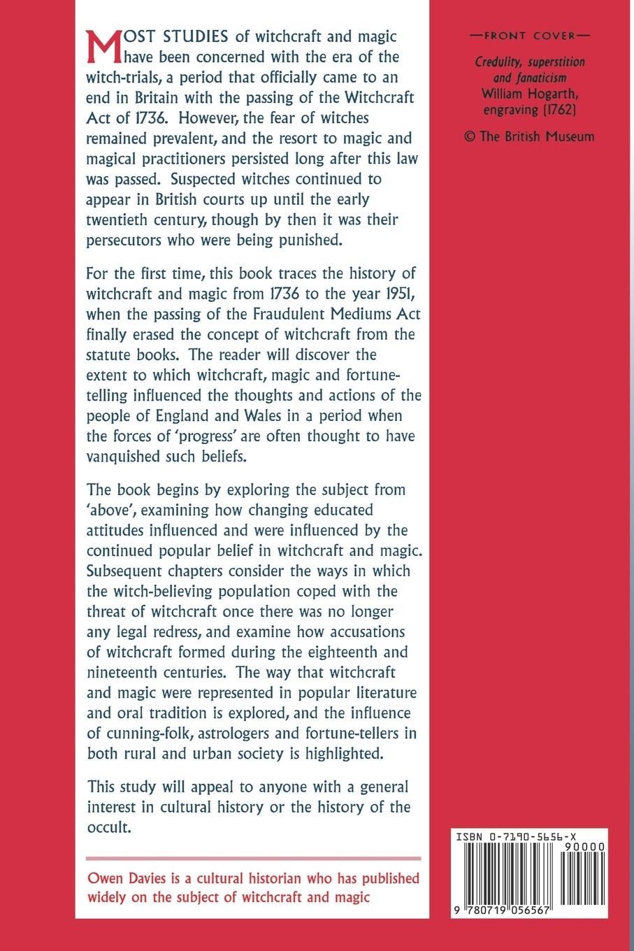 Rückseitencover Witchcraft, magic and culture 1736-1951