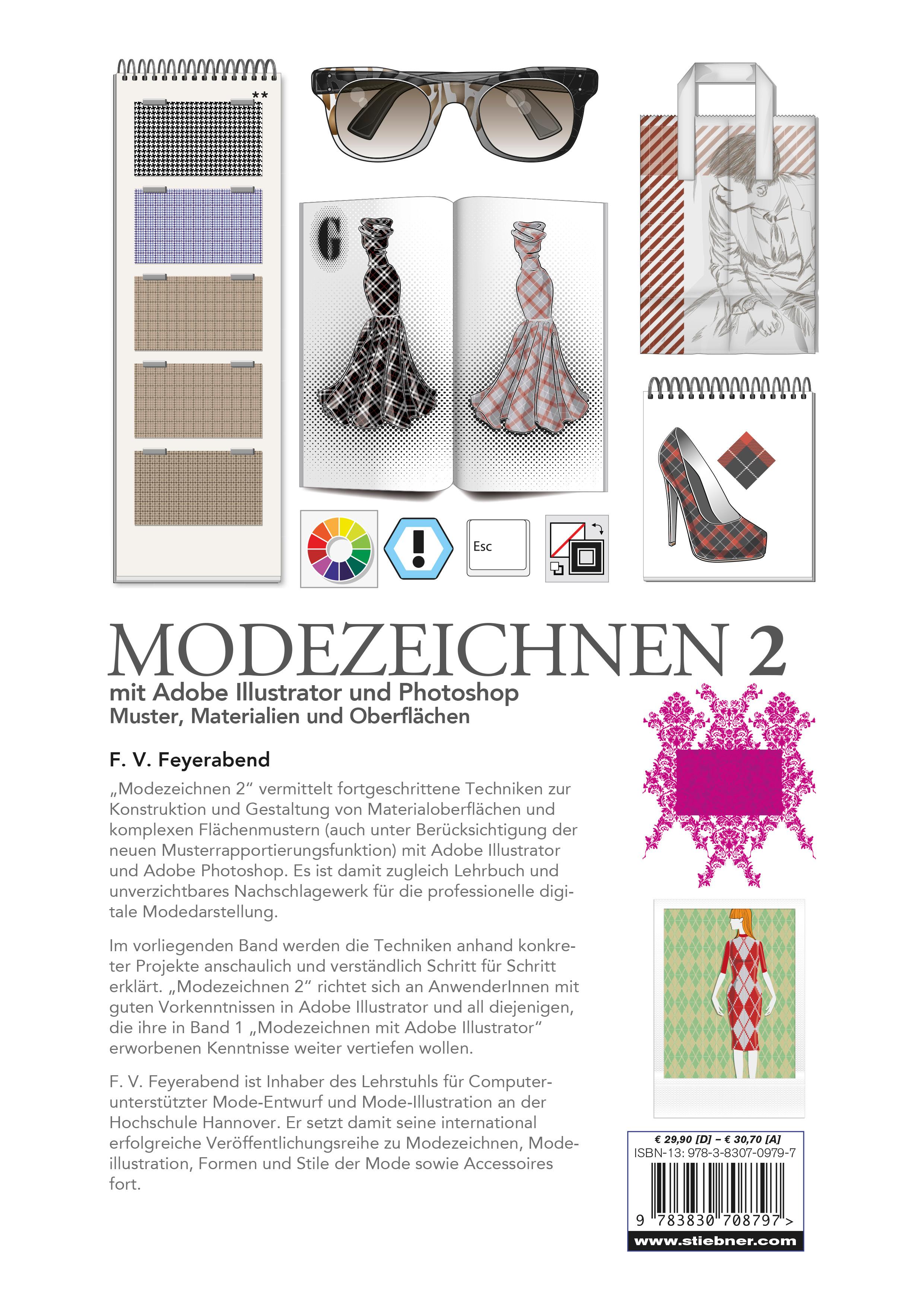 Rückseitencover Modezeichnen 2 mit Adobe Illustrator und Photoshop