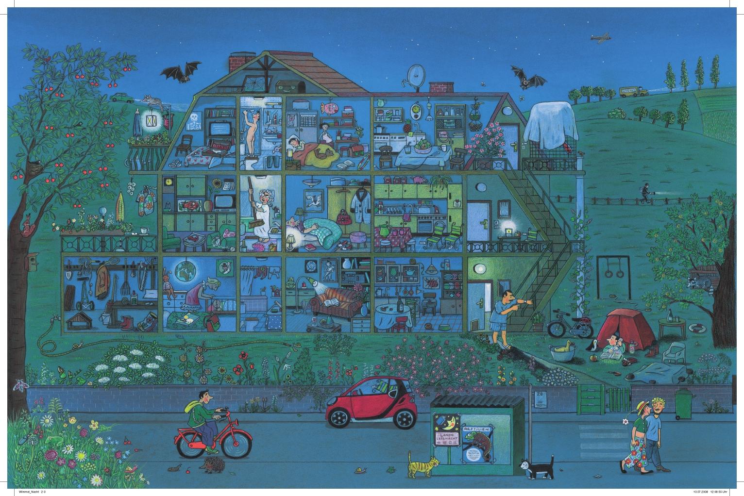 Beispielinhalt (Bild) Nacht-Wimmelbuch. Midi-Ausgabe