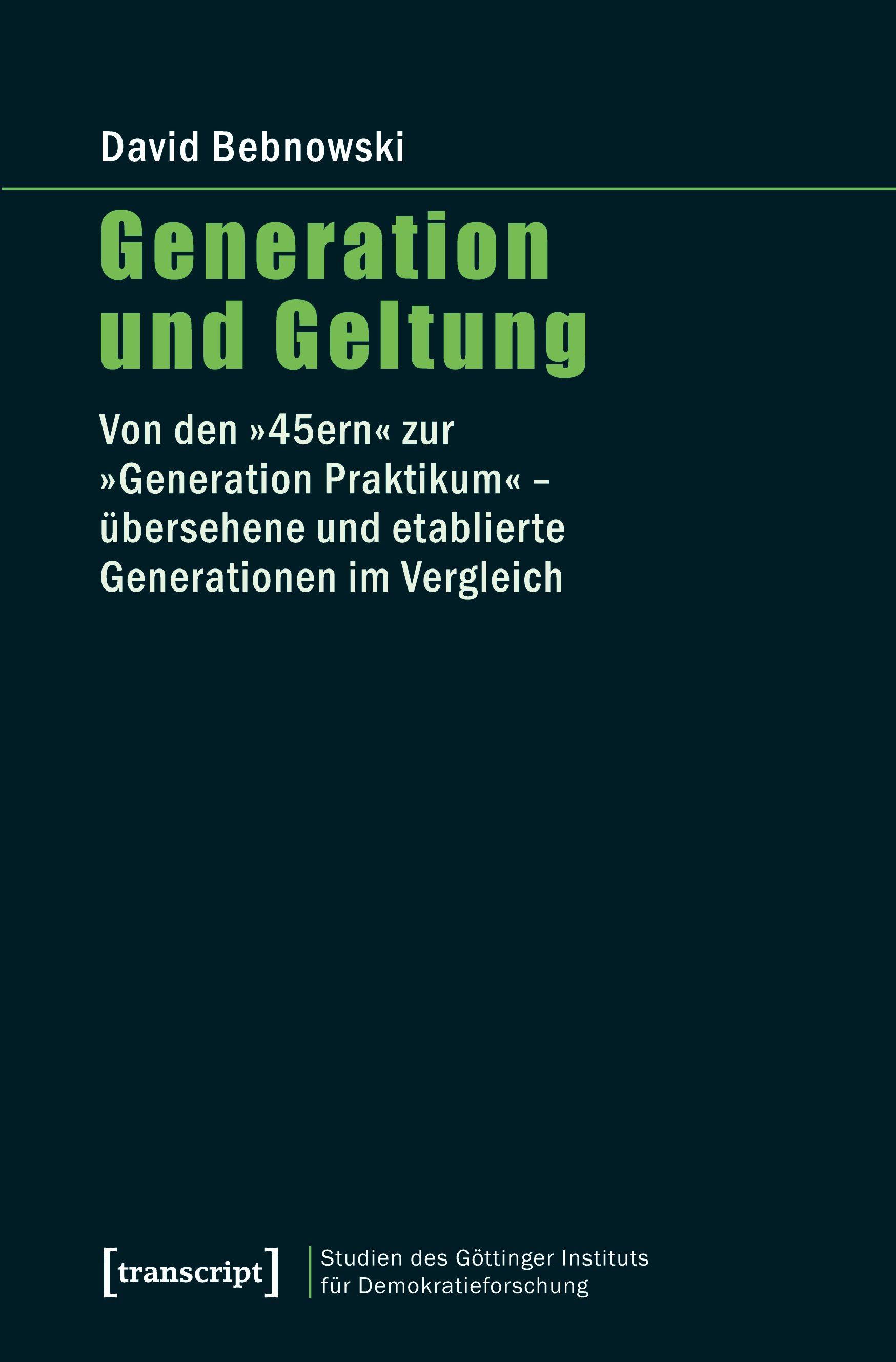 Vorderes Coverbild Generation und Geltung