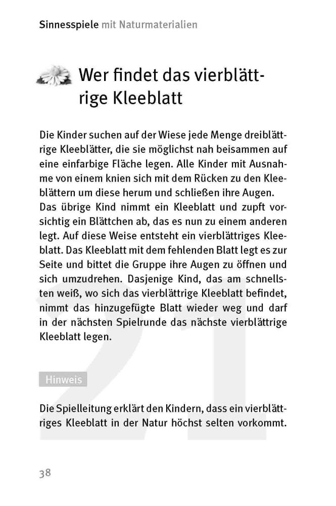 Beispielinhalt (Bild) Die 50 besten Wald-­ und Wiesenspiele