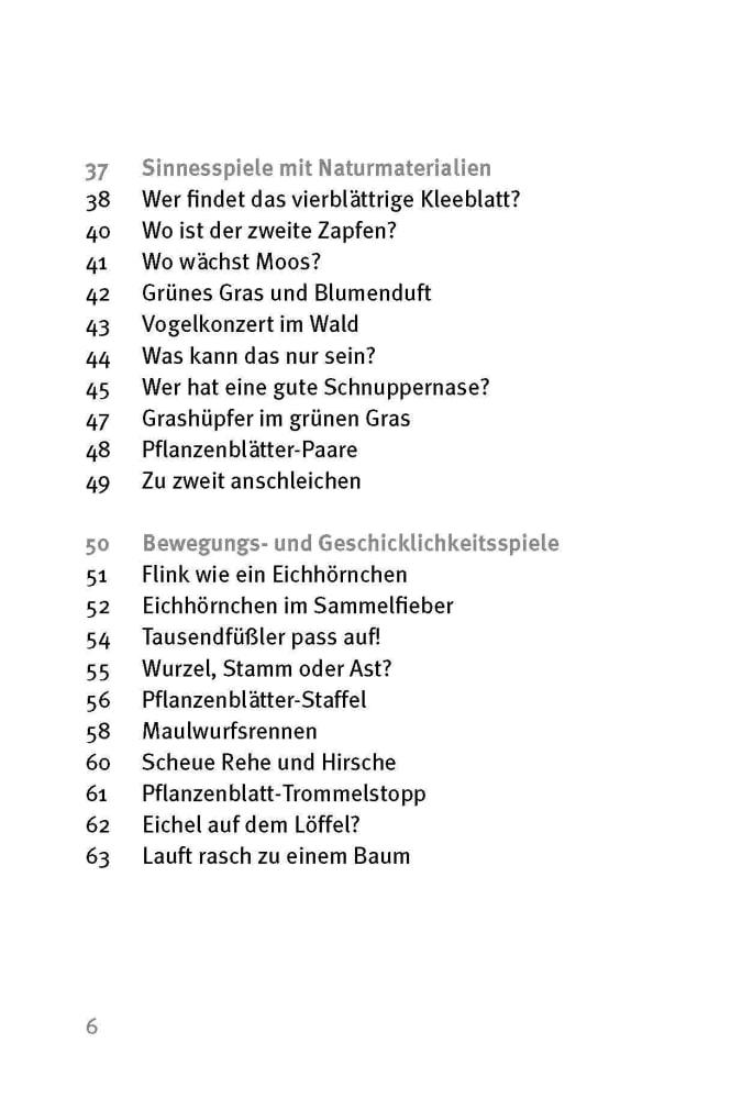 Beispielinhalt (Bild) Die 50 besten Wald-­ und Wiesenspiele