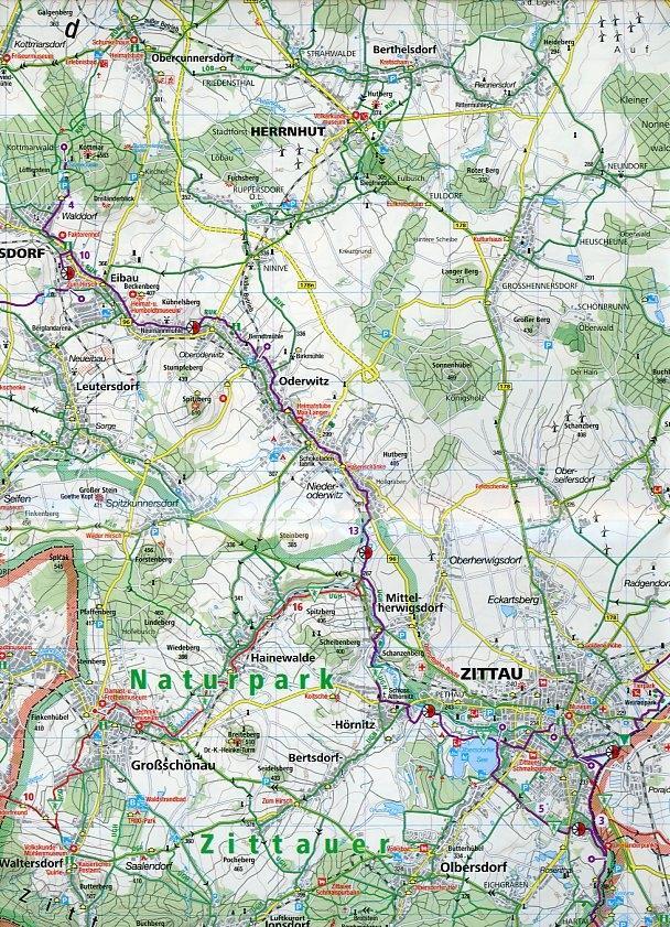 Beispielinhalt (Bild) Oberlausitz - Zittauer Gebirge 1 : 70 000