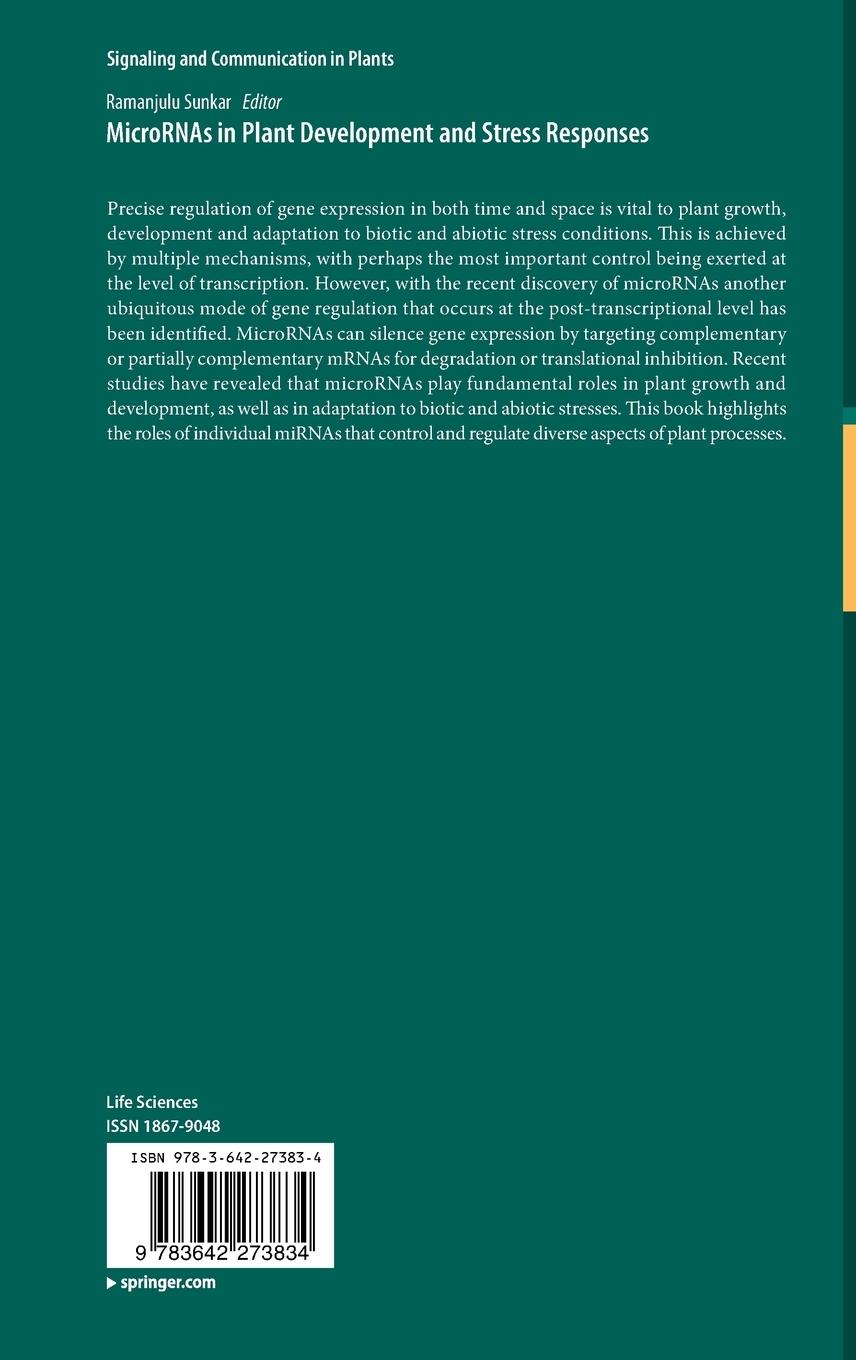 Rückseitencover MicroRNAs in Plant Development and Stress Responses
