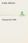 Vorderes Coverbild Glossen bis 1936