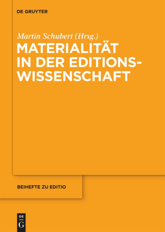 Vorderes Coverbild Materialität in der Editionswissenschaft