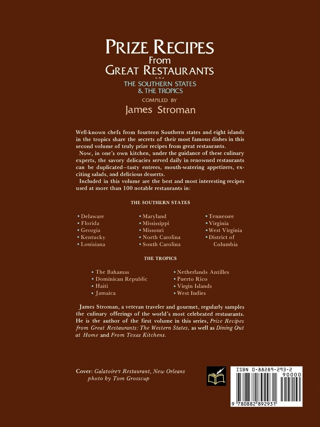 Rückseitencover Prize Recipes from Great Restaurants