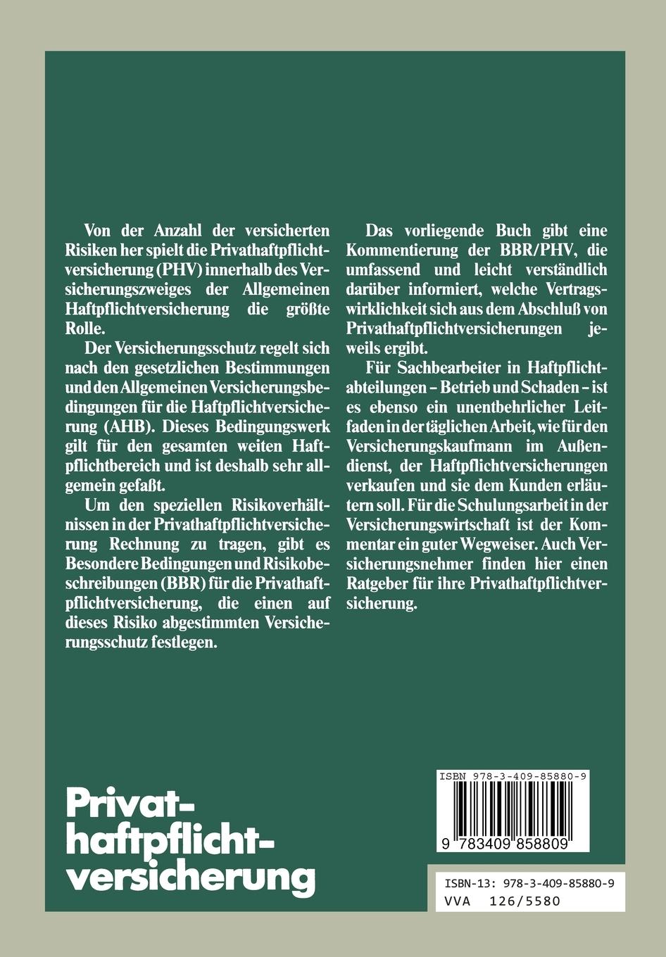 Rückseitencover Privat-Haftpflichtversicherung